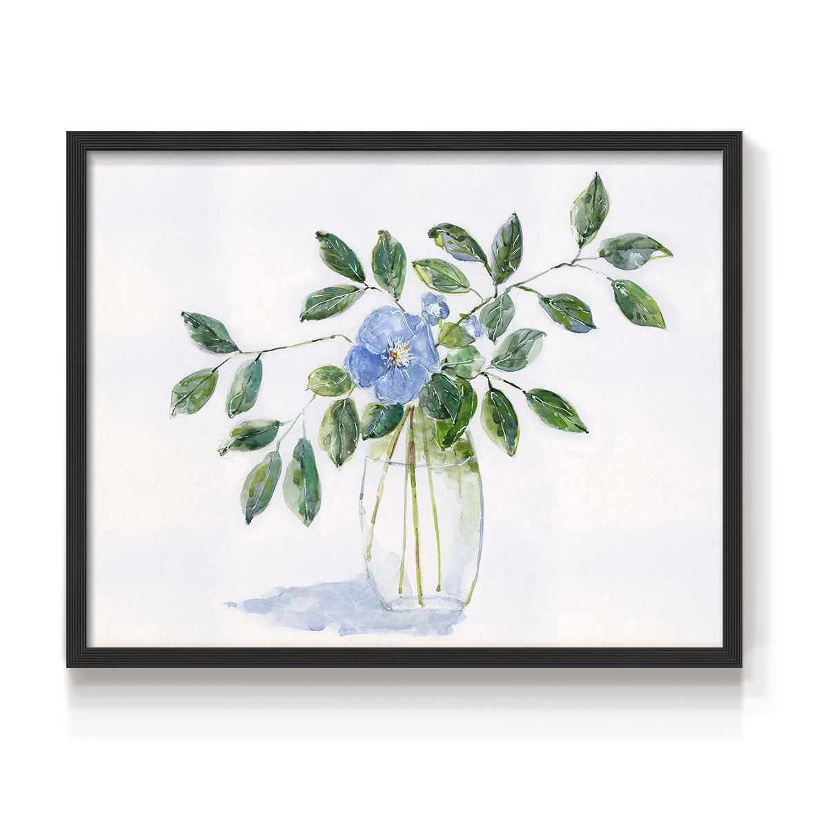 45308,watercolor,painting,flower,blue flower,green leaves,glass vase,nature art,interior decor,botanical art,floral,contemporary art,still life,home decor,tranquil,wall art,visual art,creative,handmade,craft,aesthetic,design,artist,beauty,calming,elegant,traditional,exhibition,soft colors,natural elements,craftsmanship,decor,floral arrangement,artwork,leaf,simplicity,Re-stickable,Plants & Flowers