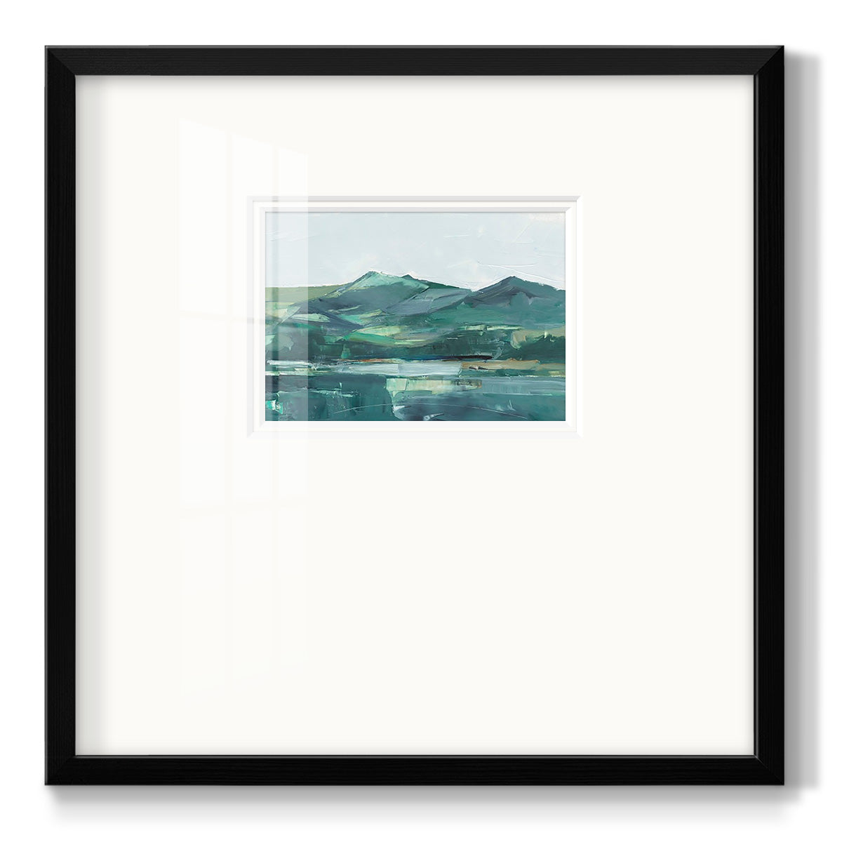 Green Grey Mountains II - Double Matboard Framed Print