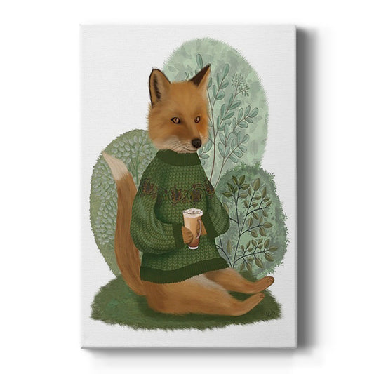 Latte Fox in Sweater - Canvas Art Print