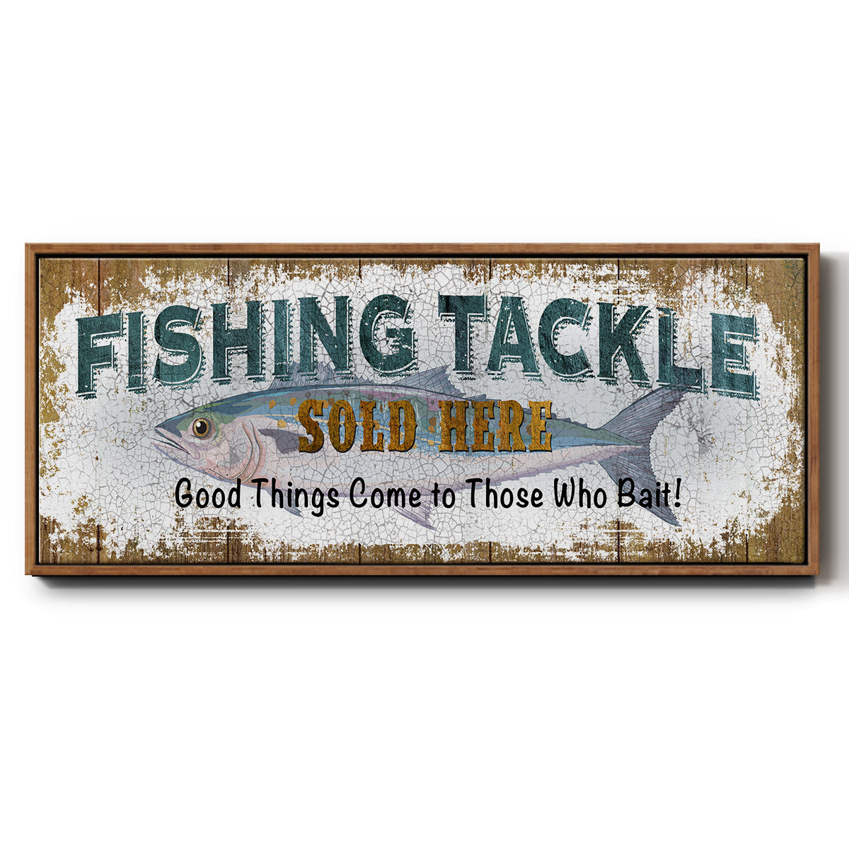 Fishing Tackle - Floater Framed Canvas Print