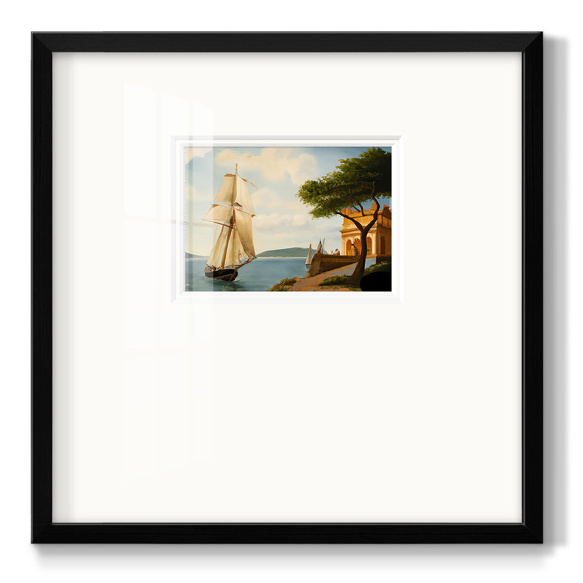 Sail Boat on the Edge Premium Framed Print Double Matboard