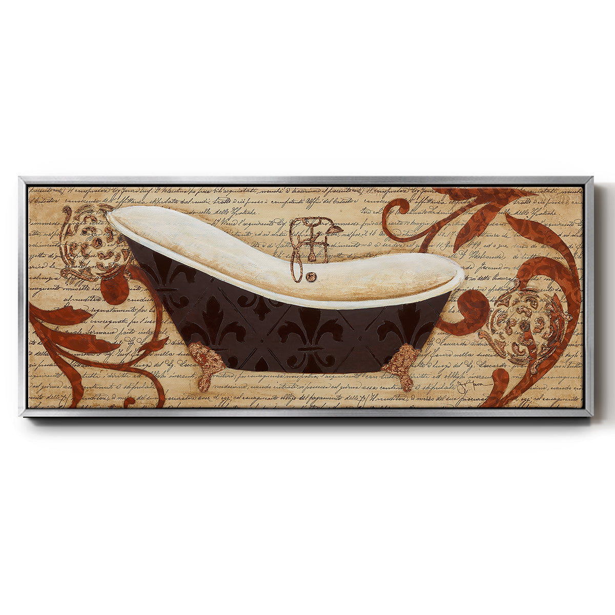 Renaissance Bath I - Floater Framed Canvas Print