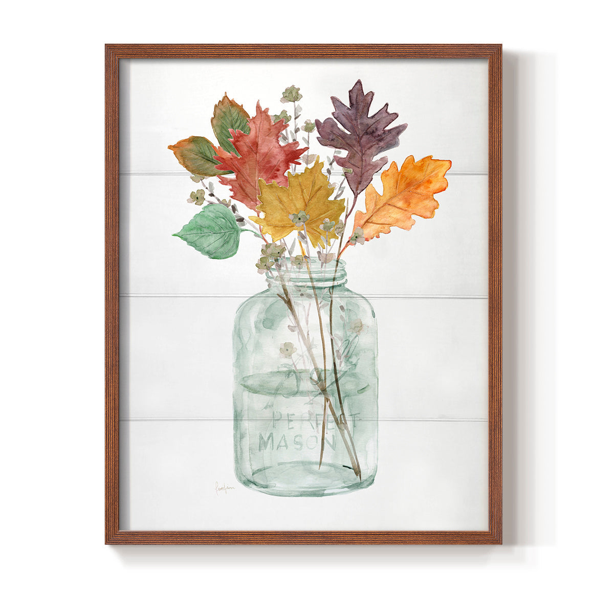 Harvest Home Leaves II - Restickable Framed Art Print