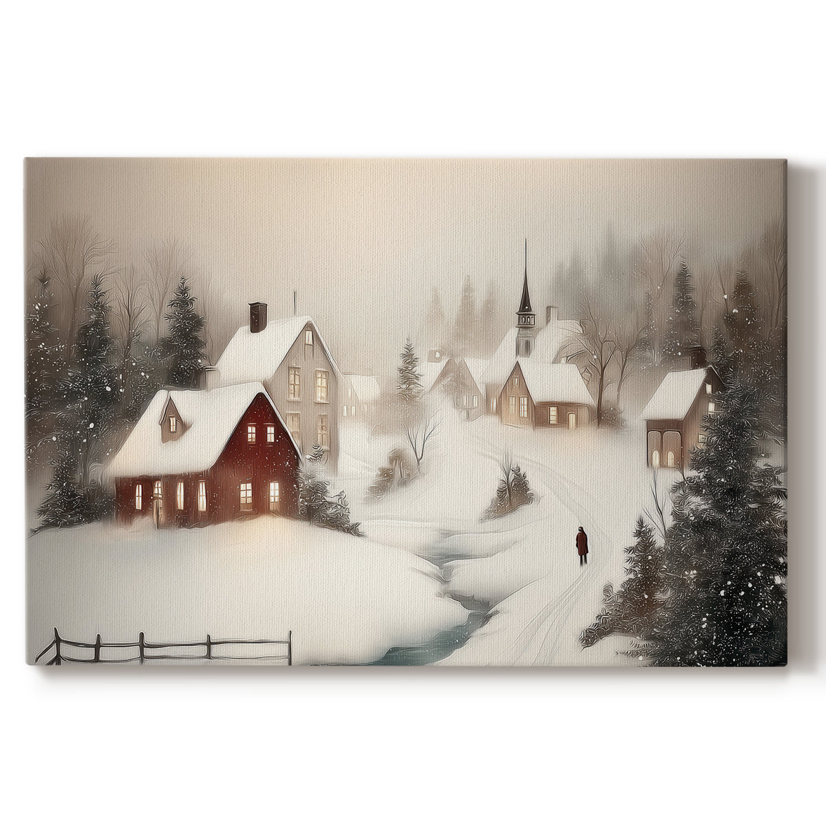 Golden Yule Promise - Canvas Art Print