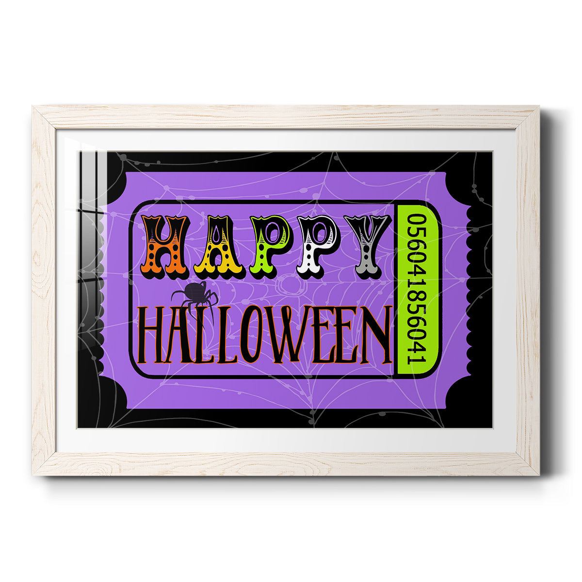 Happy Halloween Ticket - Barnwood Framed Art Print