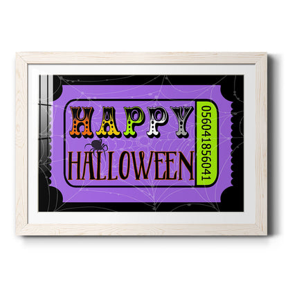 Happy Halloween Ticket - Barnwood Framed Art Print