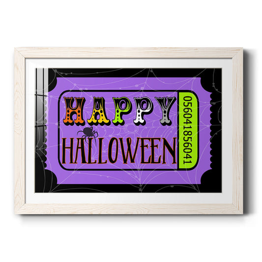 Happy Halloween Ticket - Barnwood Framed Art Print