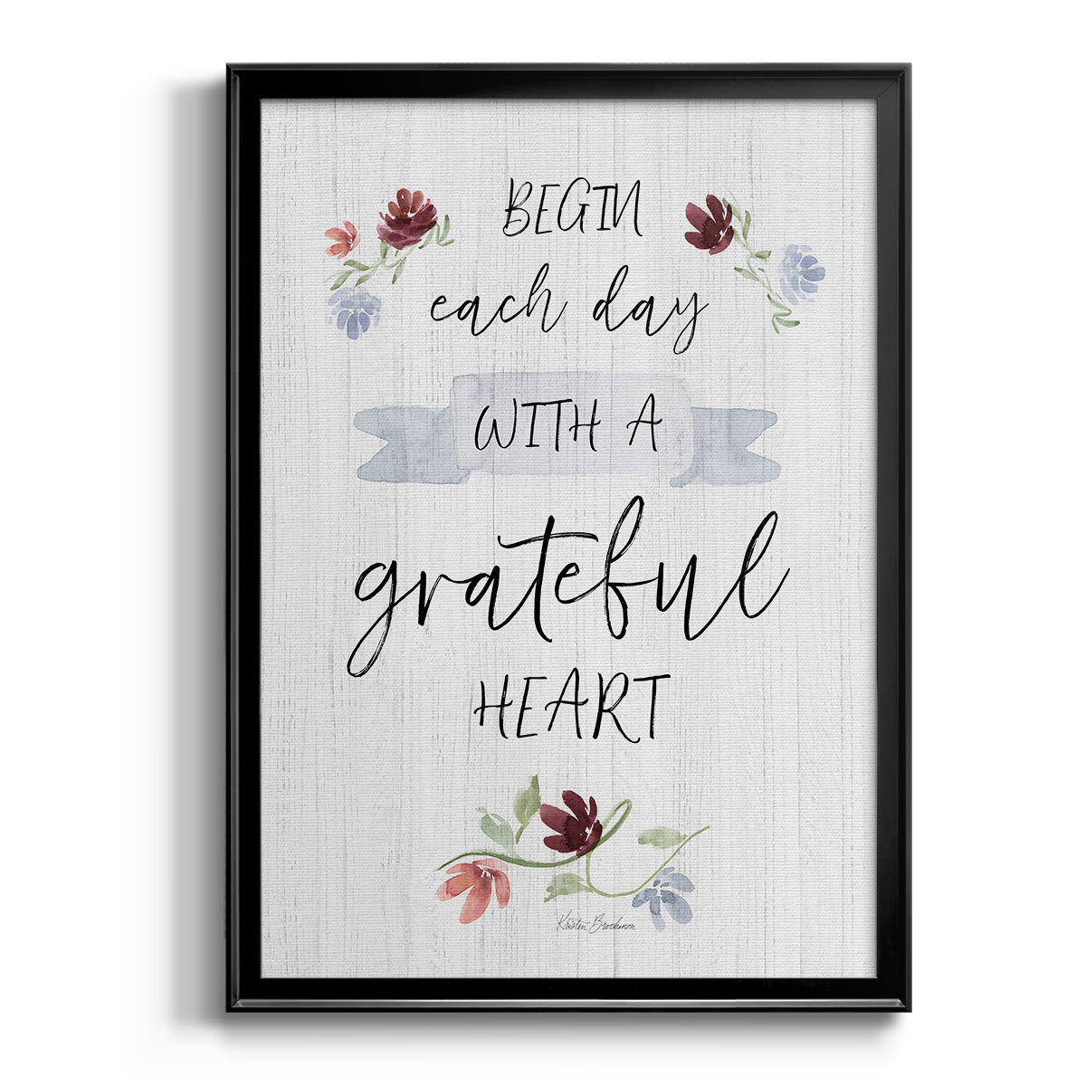 Grateful Heart - Modern Framed Canvas Print