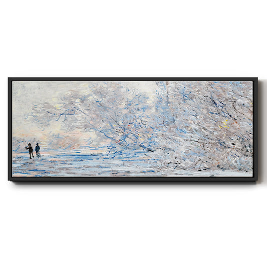 The Hoarfrost at Giverny, 1885 - Floater Framed Canvas Print