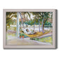 Impressionist leisure portrait scene by John Singer Sargent printed on canvas in an ornate weathered white frame.