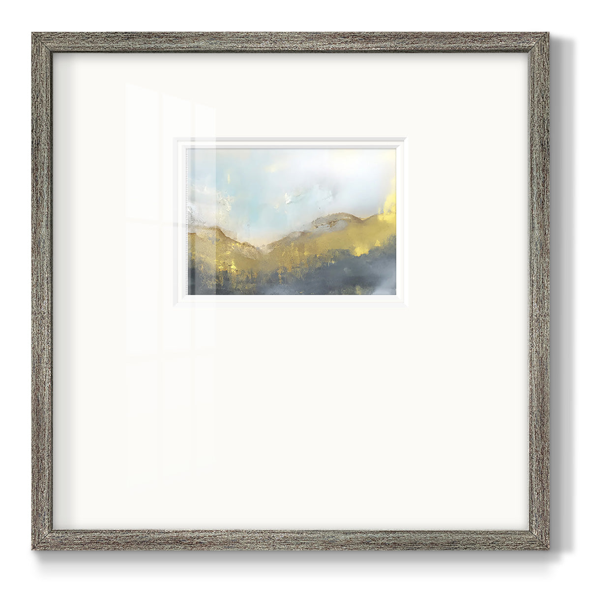 Blue and Gold Abstract IV Premium Framed Print Double Matboard