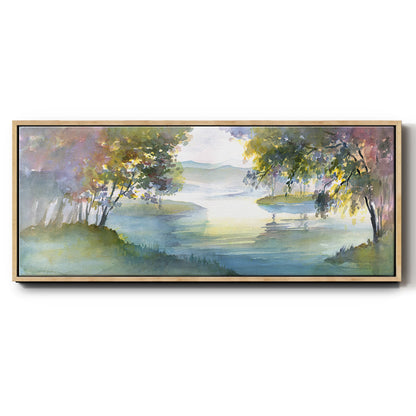 Meandering Lake I - Floater Framed Canvas Print