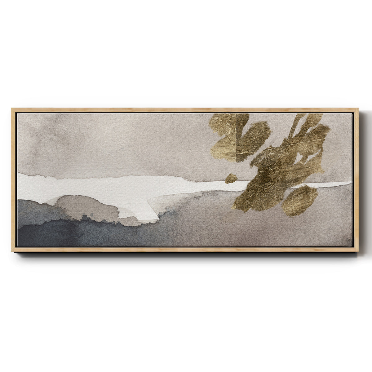 Watercolor with Gold II - Floater Framed Canvas Print