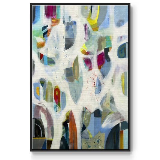 Interaction - Floater Framed Canvas Print