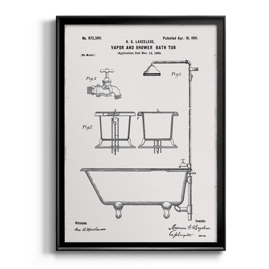 Vintage Bath II - Modern Framed Canvas Print