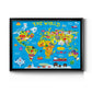 World Map Premium Classic Framed Canvas - Ready to Hang