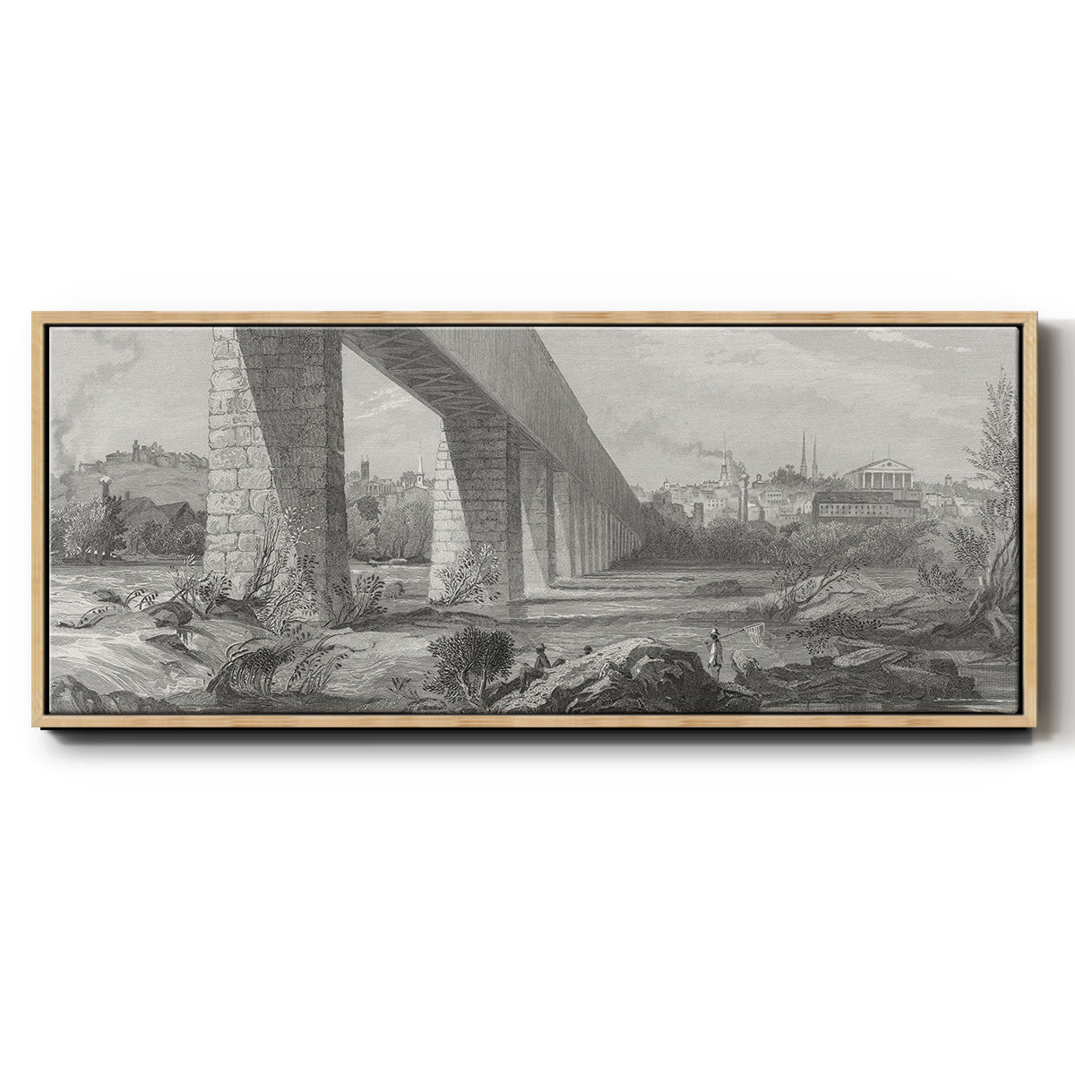 Richmond from the James - Floater Framed Canvas Print