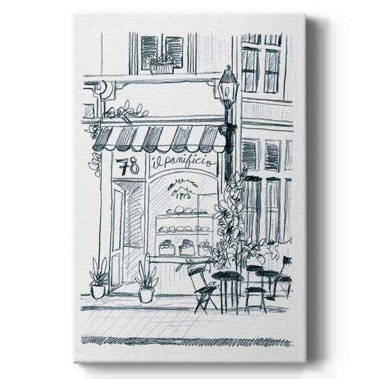 Italian Street Sketch I Premium Gallery Wrapped Canvas - Ready to Hang