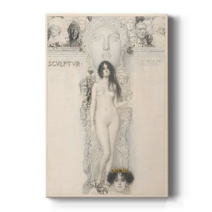 Canvas art print featuring a figure study of a standing form with delicate line and minimal detail on a clean white background.