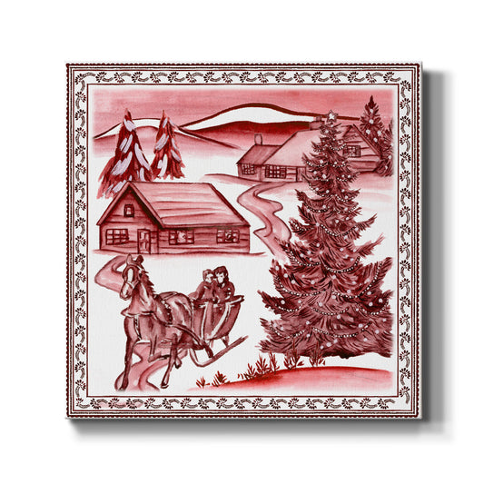 Christmas Wonderland Toile II - Canvas Art Print