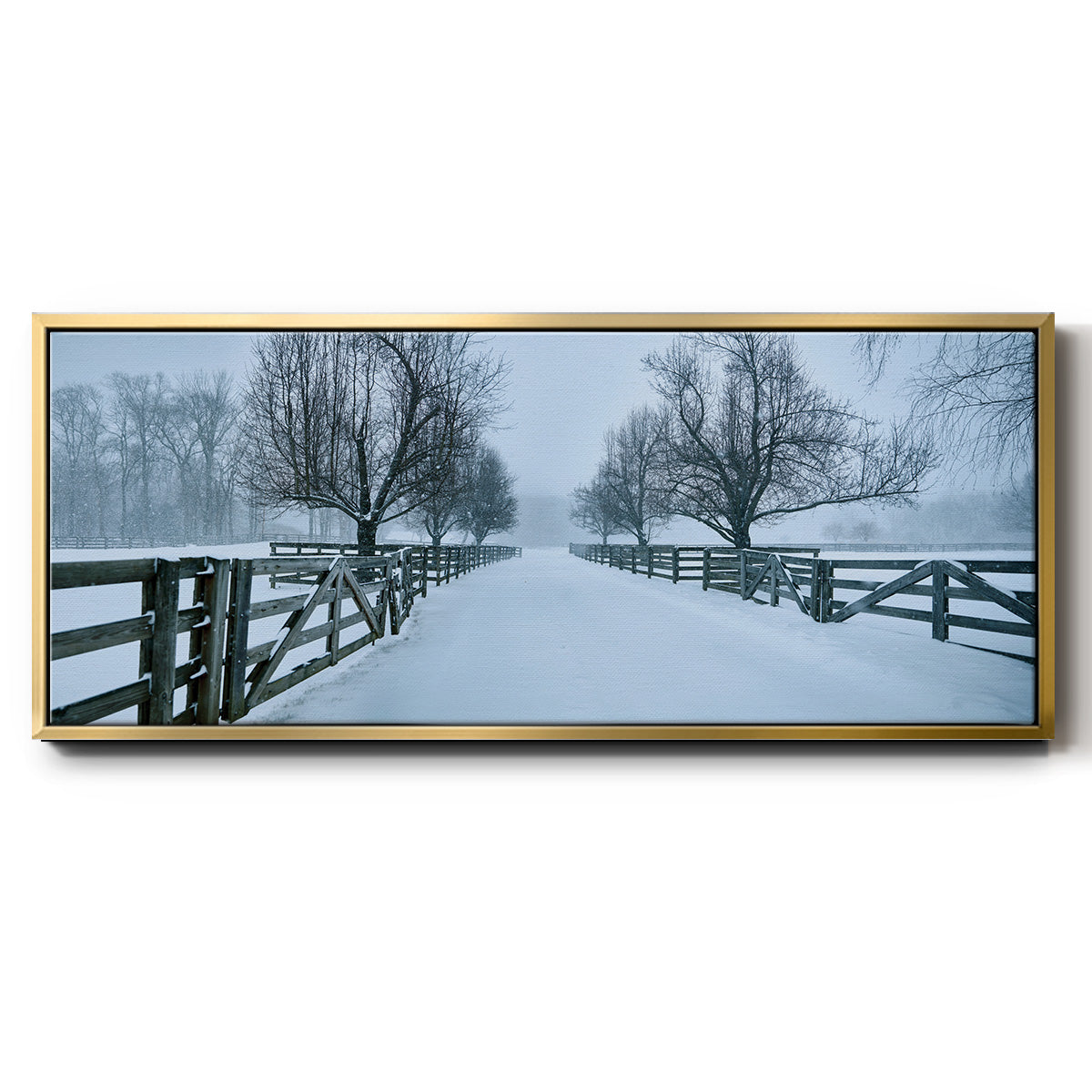 Snowy Road II - Floater Framed Canvas Print