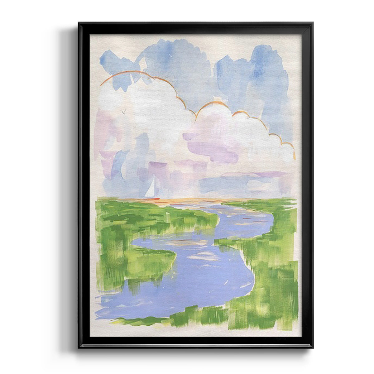 Low Country River Vista I - Modern Framed Canvas Print