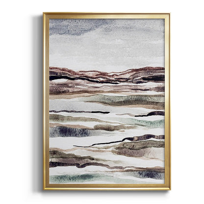 Muted Earth Layers II - Modern Framed Canvas Print