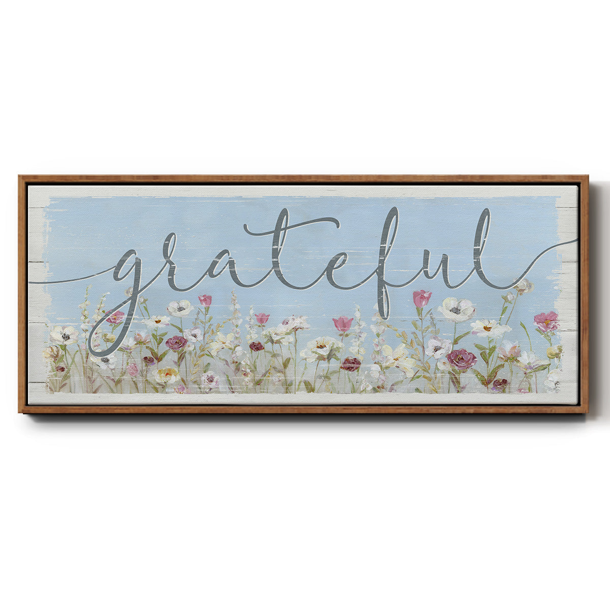 Bloomin Around Grateful - Floater Framed Canvas Print