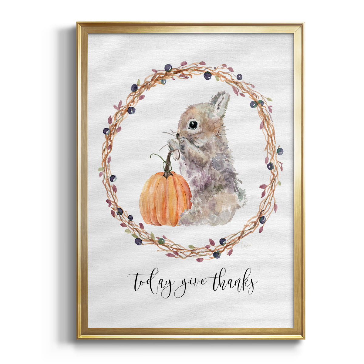 Harvest Home Bunny - Modern Framed Canvas Print