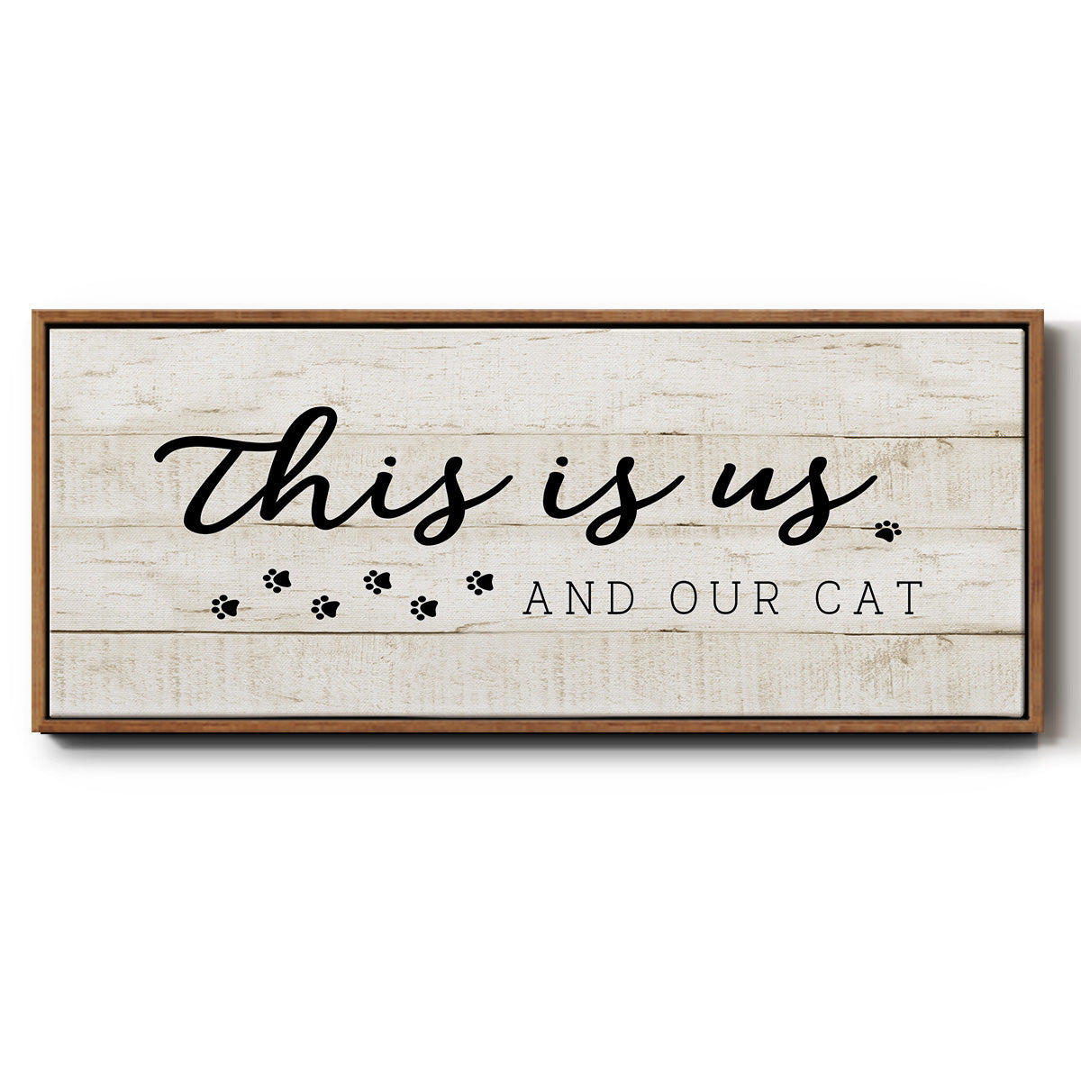 Us and Our Cat - Floater Framed Canvas Print