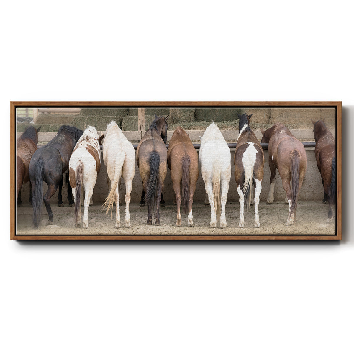 Haystack Happy - Floater Framed Canvas Print