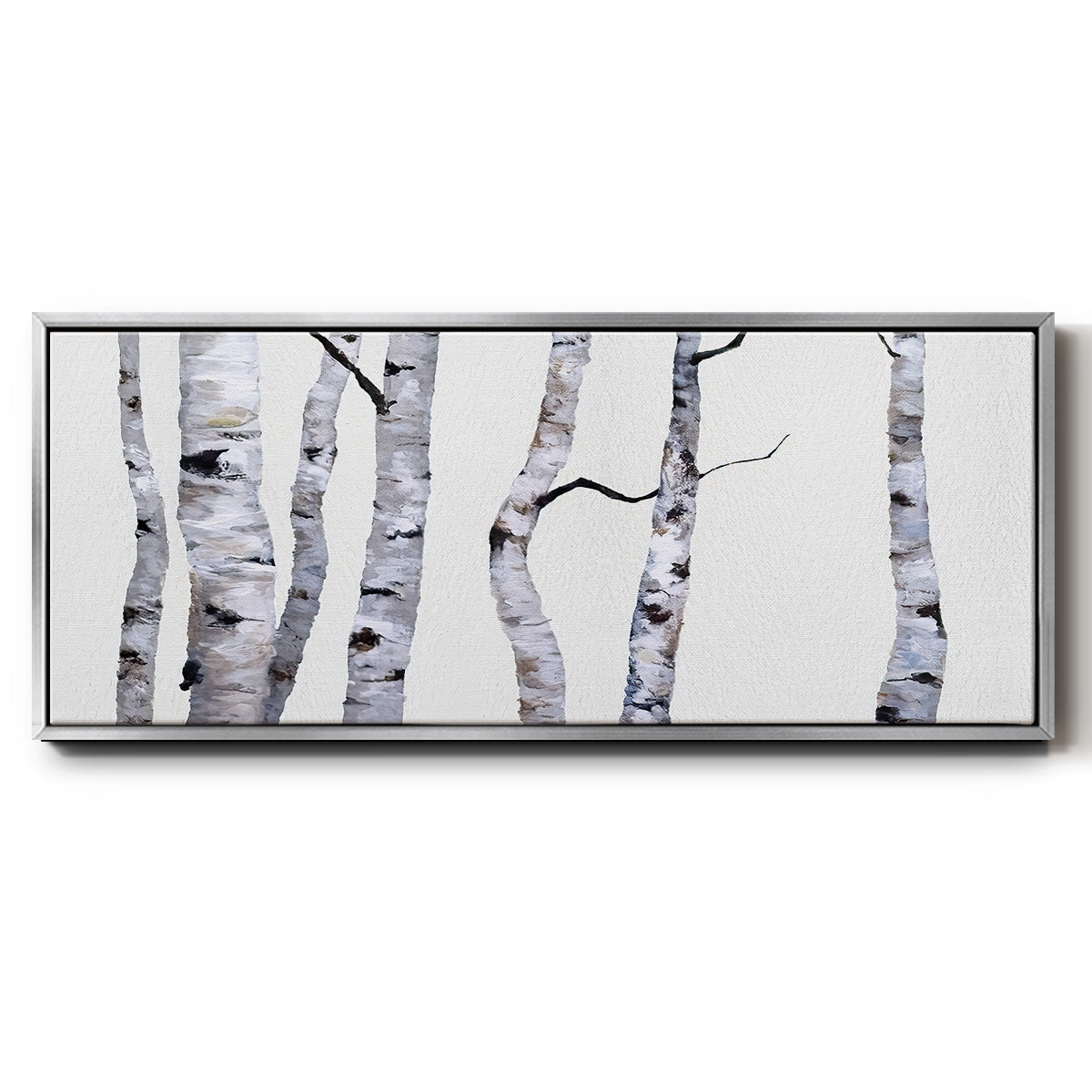 Birch Trees I - Floater Framed Canvas Print