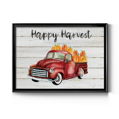 Happy Harvest Truck - Modern Framed Canvas Print