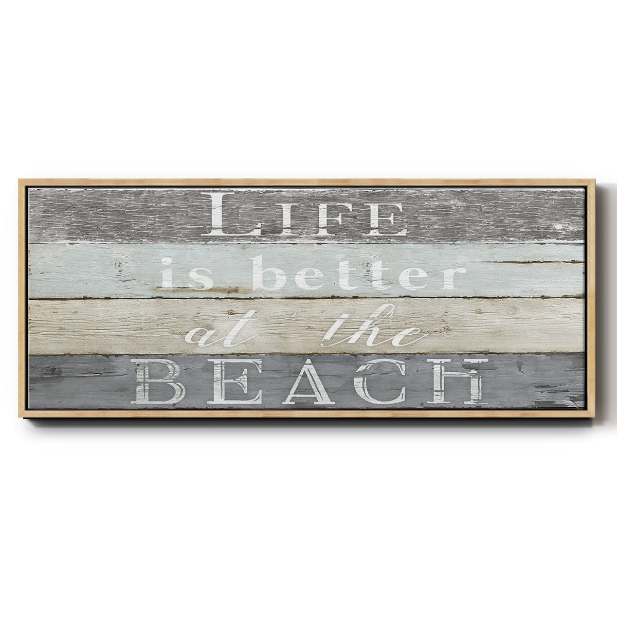 Life Better Beach - Floater Framed Canvas Print