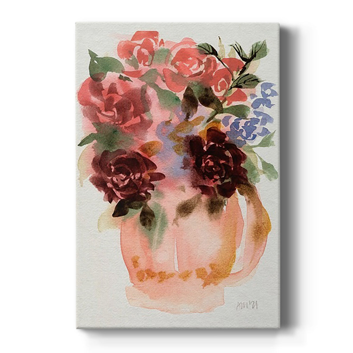 Mauve Bouquet in Teapot I - Canvas Art Print