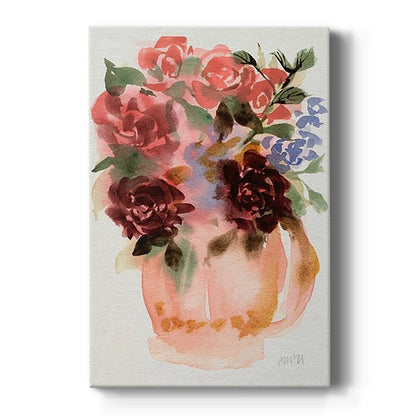 Mauve Bouquet in Teapot I - Canvas Art Print