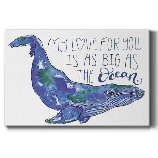 Whale Love II Premium Gallery Wrapped Canvas - Ready to Hang