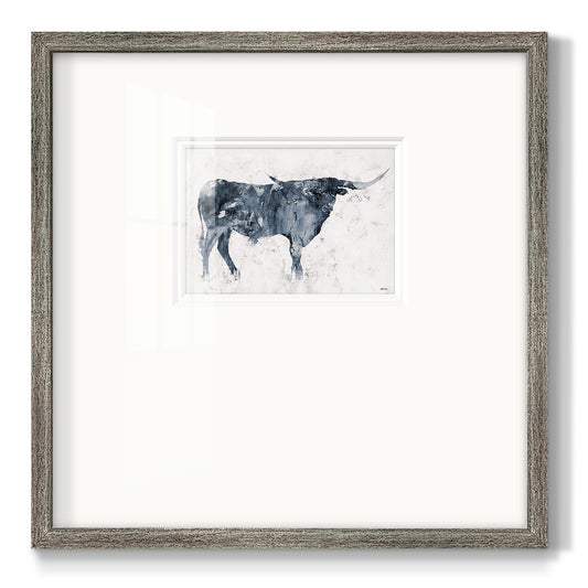 Long Horn Alt V2 Premium Framed Print Double Matboard