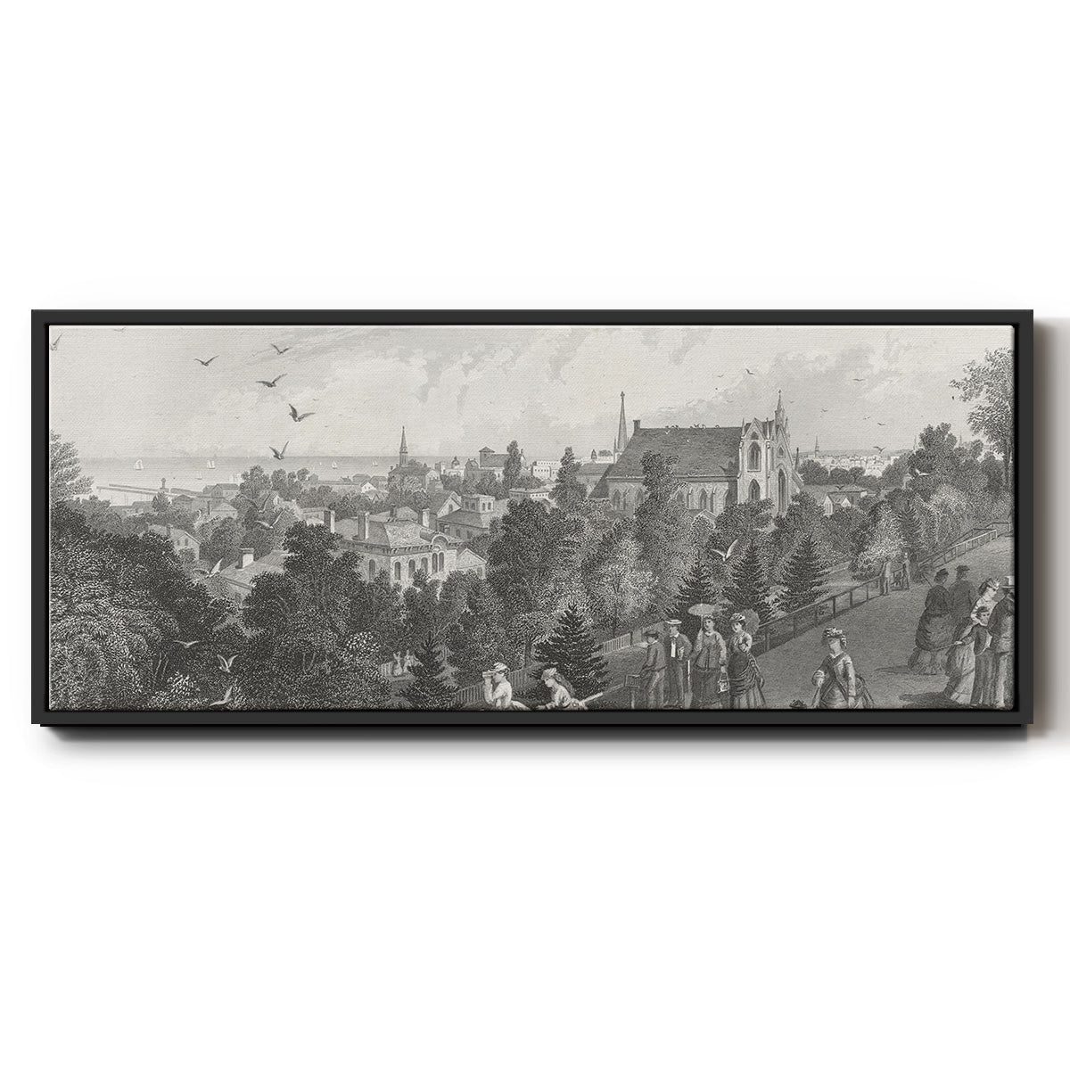 City of Cleveland - Floater Framed Canvas Print