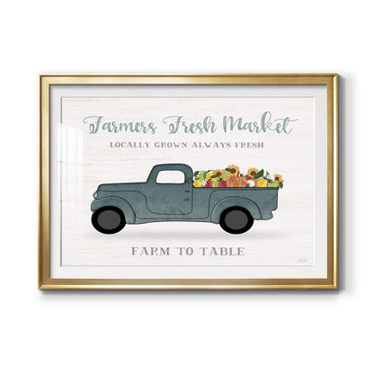 Fresh Sunflowers Truck Premium Framed Print - Ready to Hang