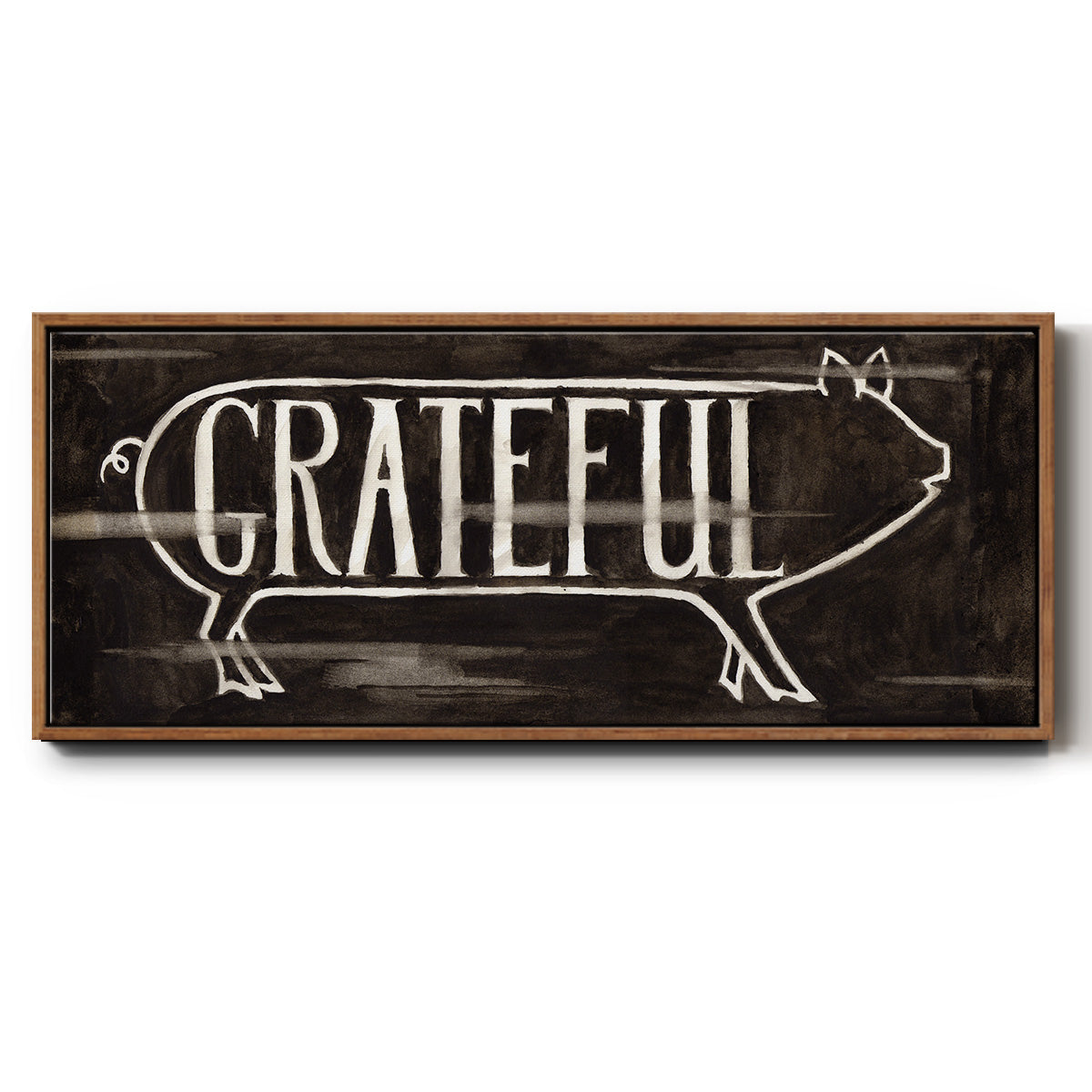 Grateful Pig - Floater Framed Canvas Print