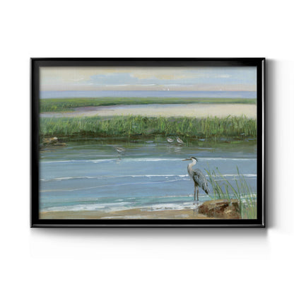 Wading at Dusk - Modern Framed Canvas Print