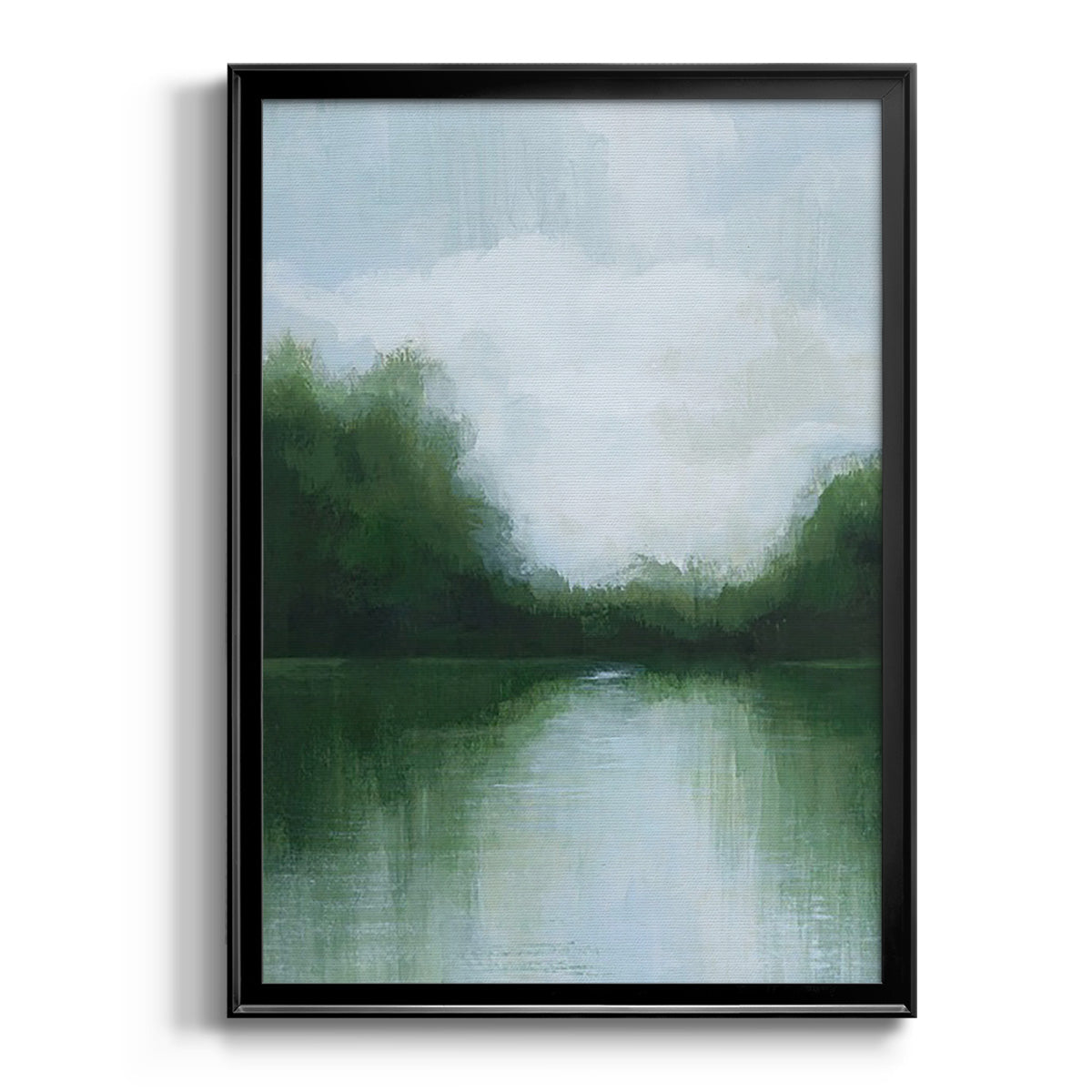 Mossy Reflections I - Modern Framed Canvas Print