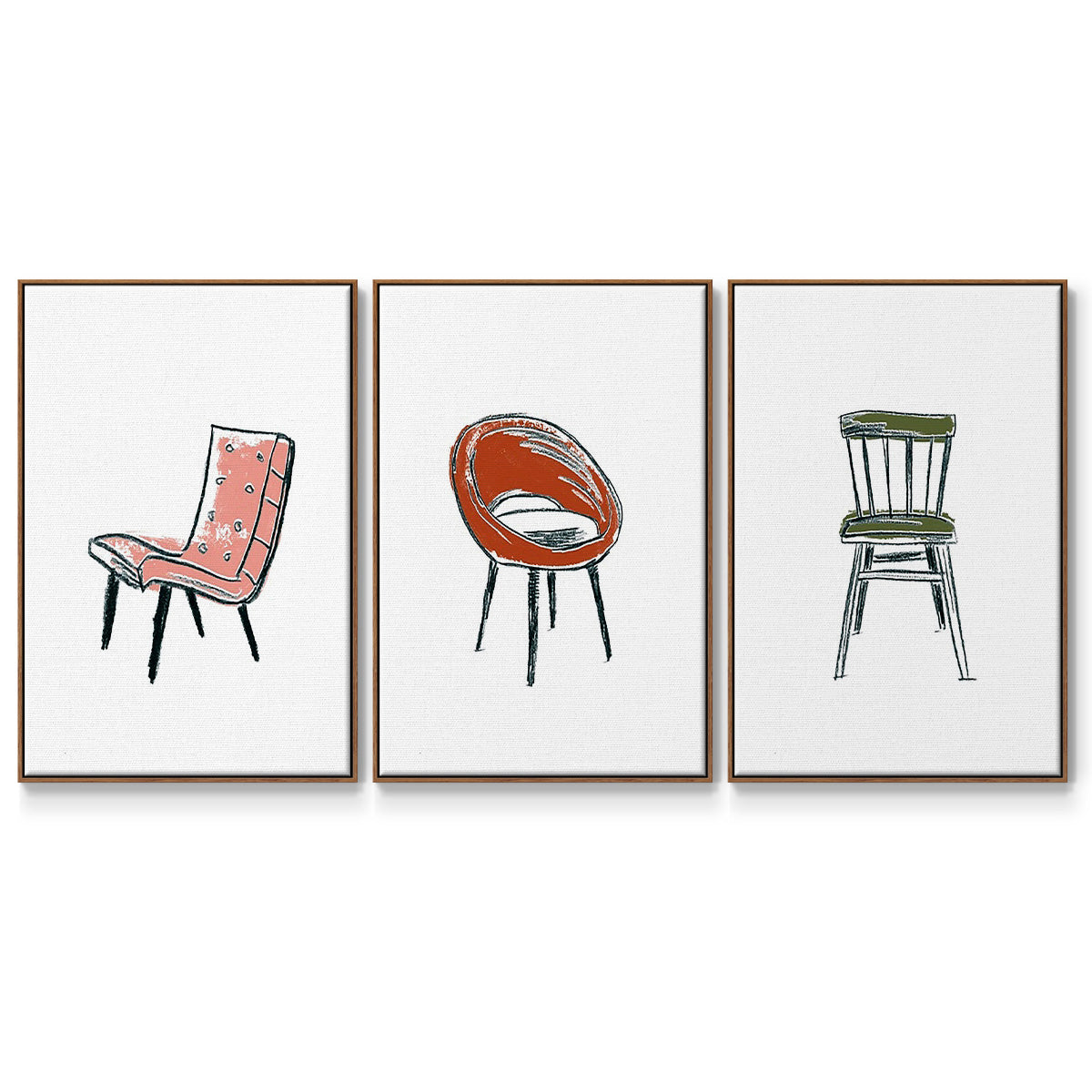 Take a Seat IV - Floater Framed Canvas Set