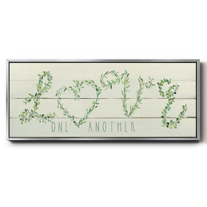 Shiplap Vines Love - Floater Framed Canvas Print
