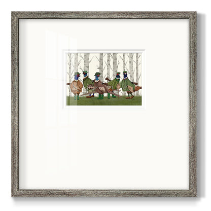 Pheasant Shooting Party Group 3 Premium Framed Print Double Matboard