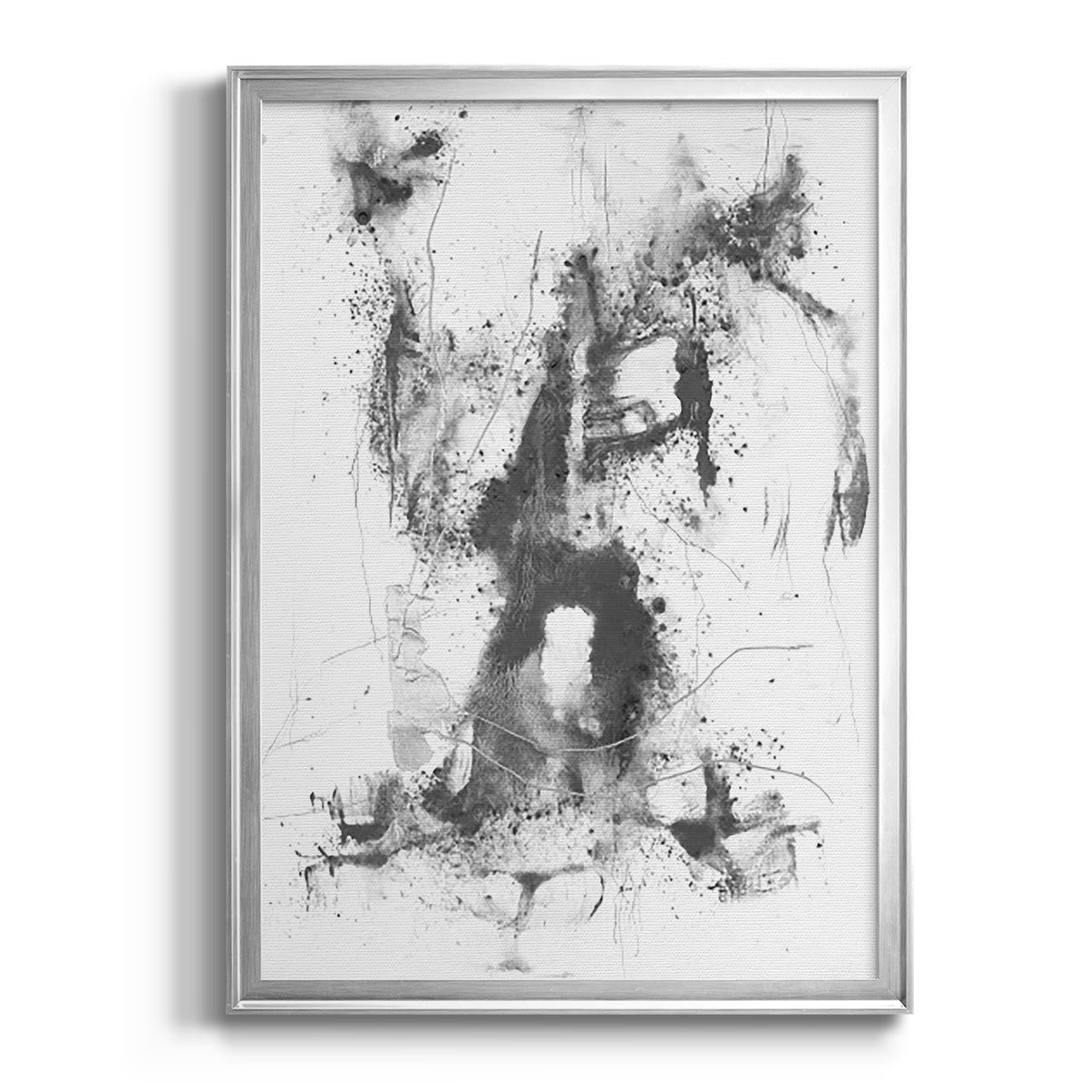 Graphite Abstract II - Modern Framed Canvas Print
