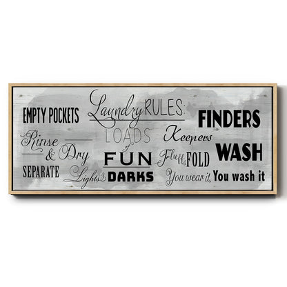 Laundry Rules - Floater Framed Canvas Print