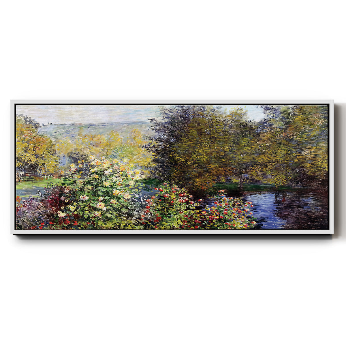 The Corner of the Garden at Montgeron, 1876 - Floater Framed Canvas Print