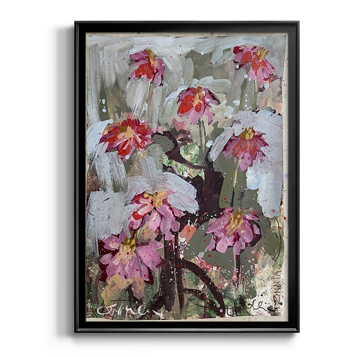 Zinnia I - Modern Framed Canvas Print